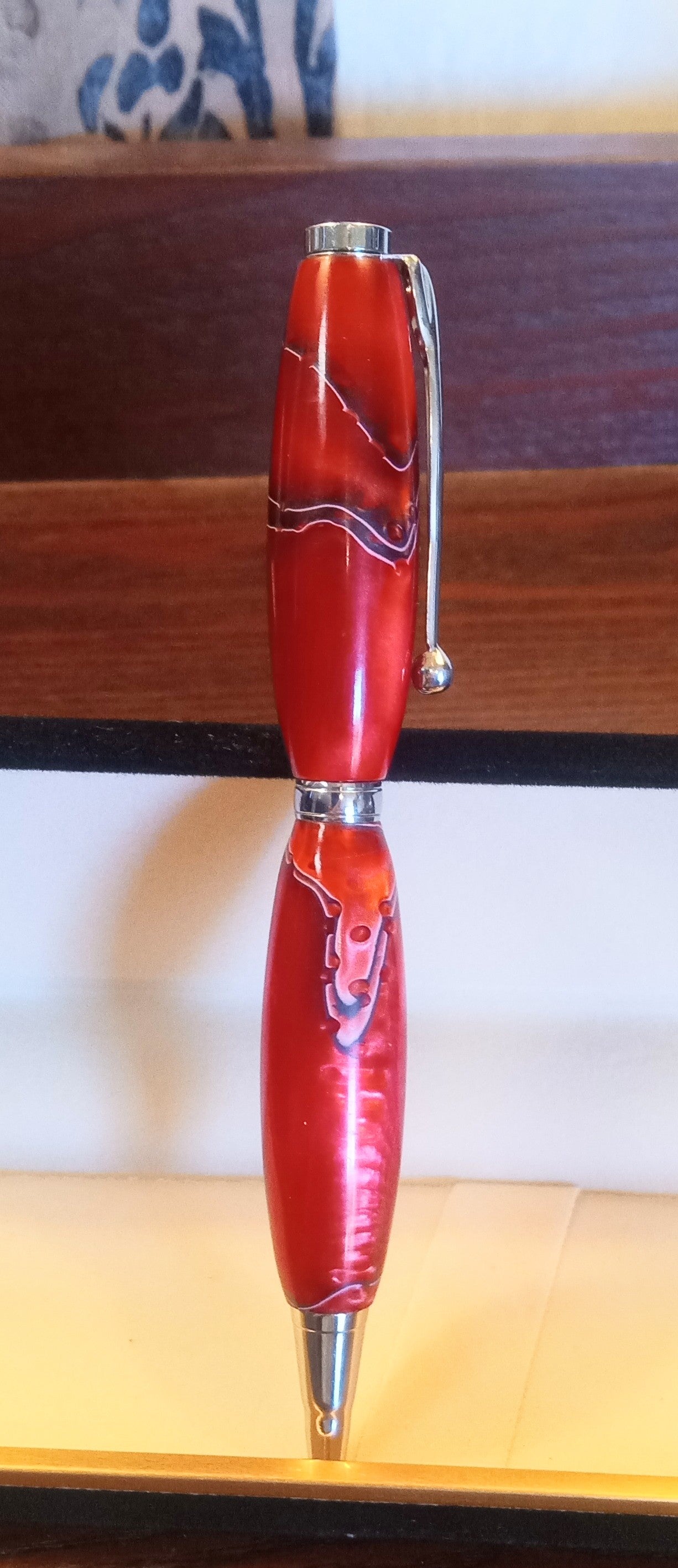 Red Acrylic Twist Action Ink Pen